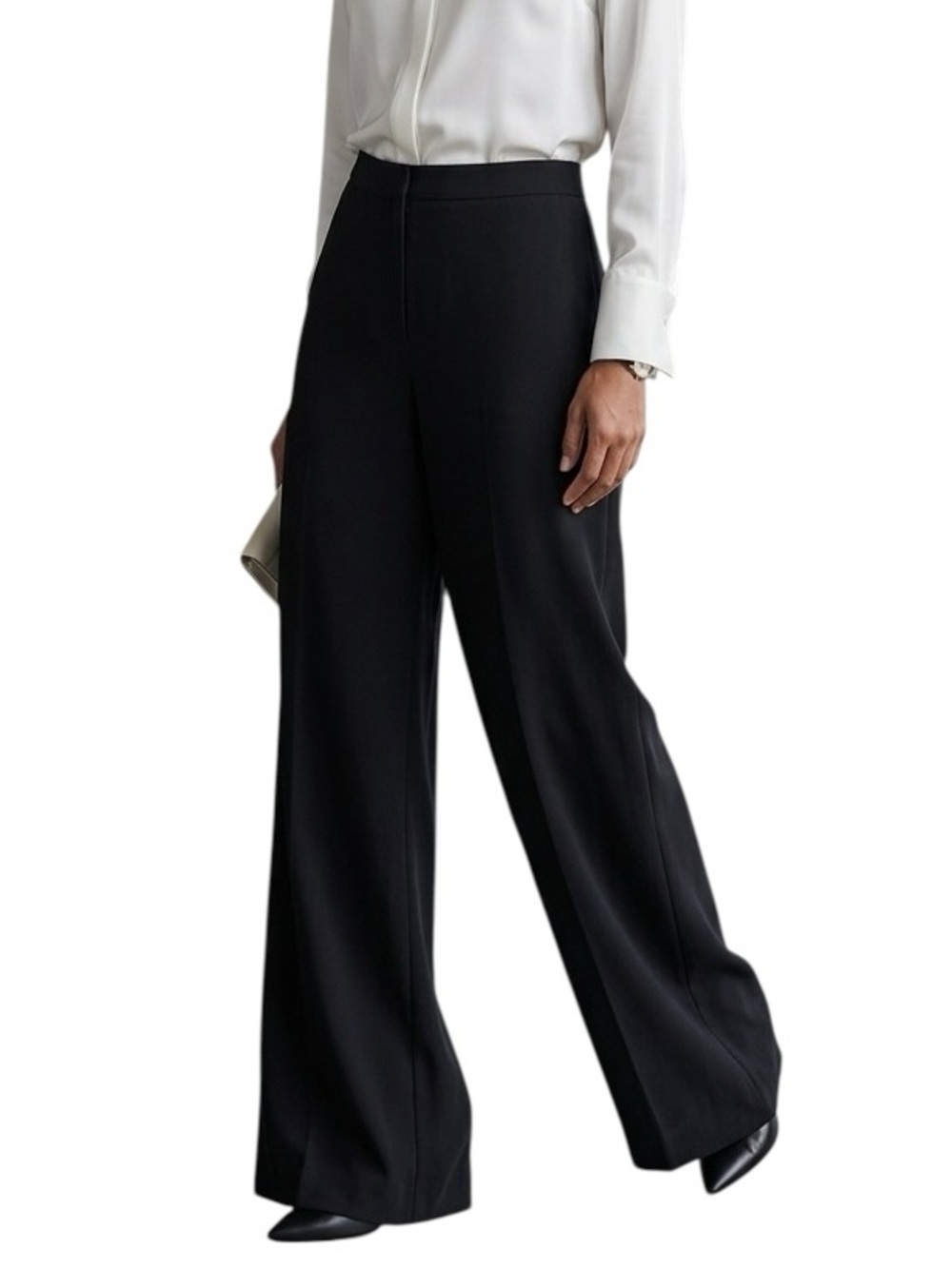 Davi & Dani pull on wide leg Palazzo Pants Black size Large